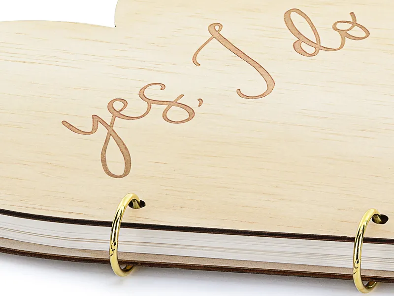 Guest Book Nuntă Inimă Lemn 26.5x25cm 40 File KG9 [3]