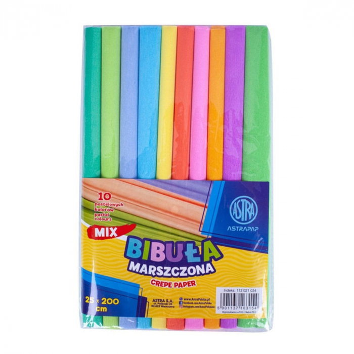 AS HARTIE CREPONATA 25*200CM 10 CULORI/SET PASTEL 113021034 [1]