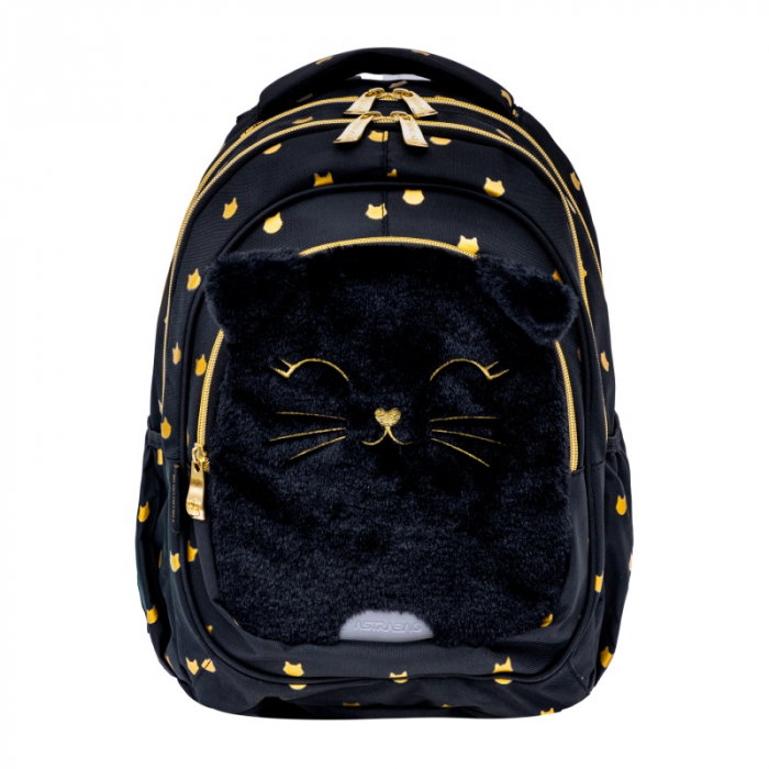 AS RUCSAC SCOLAR 3 COMPARTIMENTE ASTRABAG FLUFFY KITTY BLACK AB330 502025021 [1]