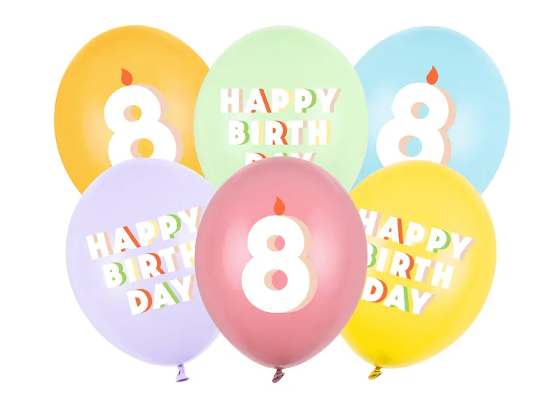 BALOANE Balloons 30 cm, Happy Birthday 8, mix, 6/SET SB14P-358-000-6 [2]