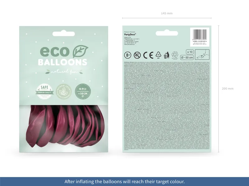 Baloane Eco Pastel Deep Red 30cm, 10 bucăți [2]