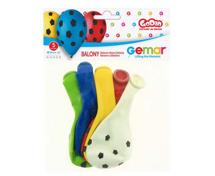 Set 5 Baloane Latex Gemar Fotbal 30cm [1]