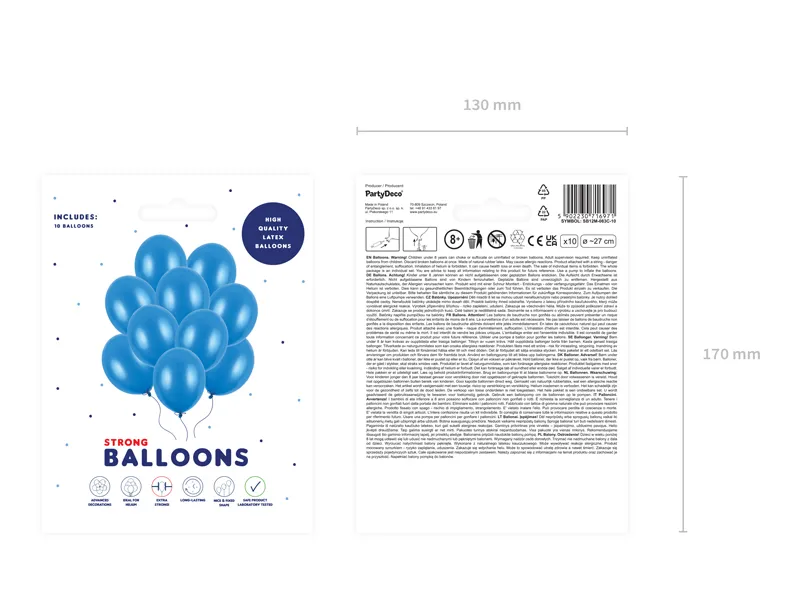 Set 10 Baloane Strong Balloons Metallic Blue 27cm [2]