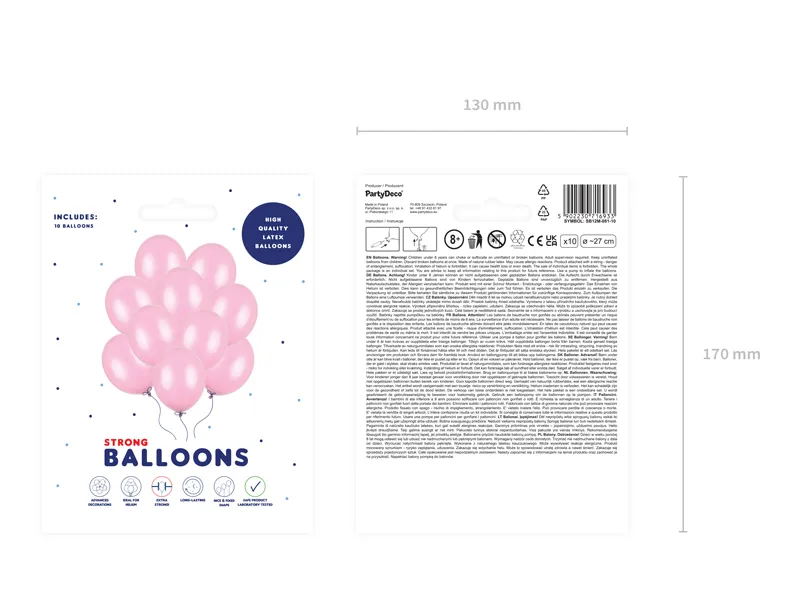 Set 10 Baloane Strong Balloons Metallic Candy Pink 27cm [4]