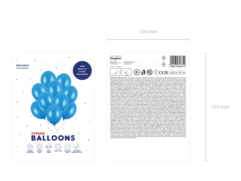 Set 10 Baloane Strong Balloons Metallic Cornflower Blue 27cm [2]