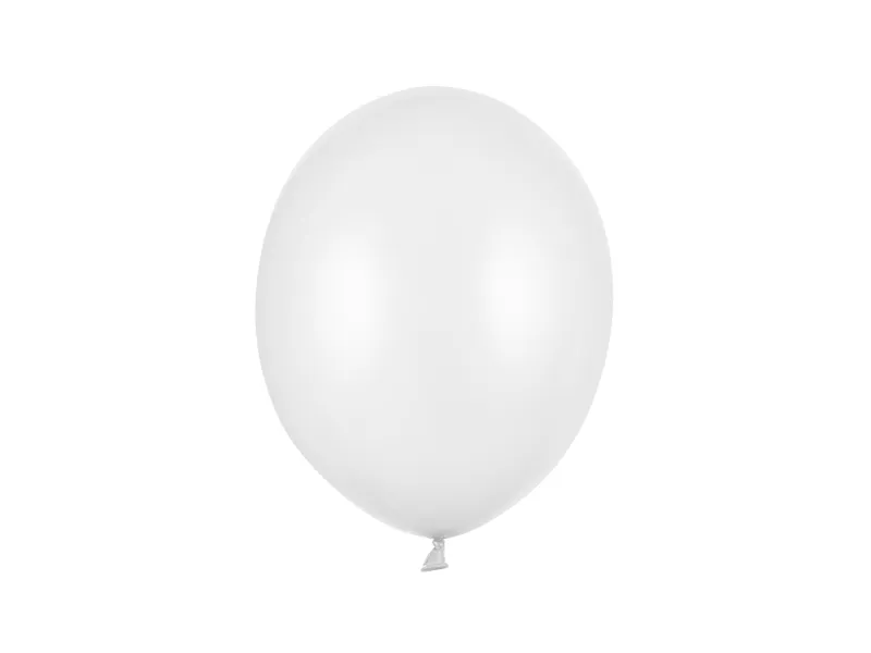Set 10 Baloane Strong Balloons Metallic Pure White 27cm - [1]
