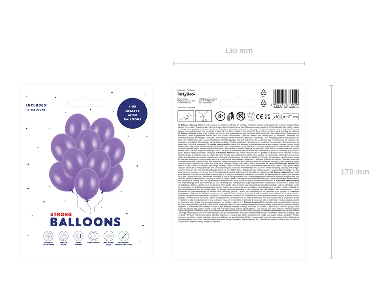 Set 10 Baloane Strong Balloons Metallic Purple 27cm - [2]