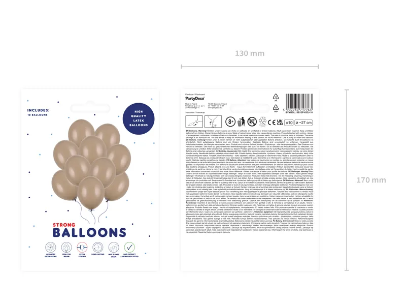BALOANE Strong Balloons 27cm, Pastel Cappuccino, 10/SET SB12P-033J-10 [3]