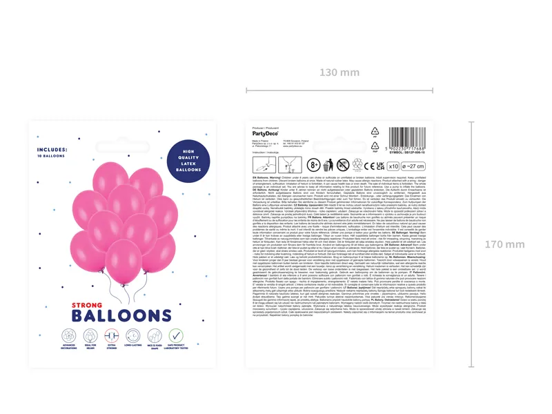 Set 10 Baloane Strong Balloons Pastel Hot Pink 27cm [2]