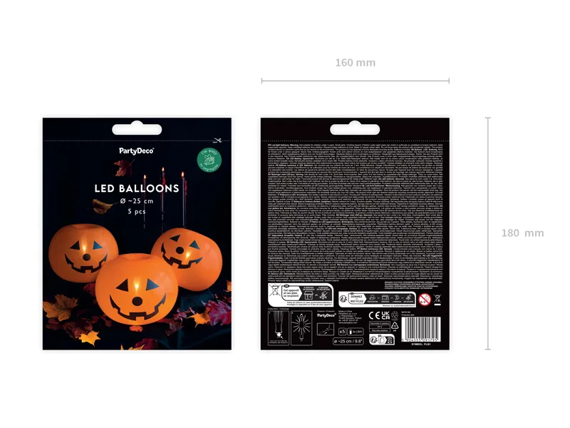 Balon cu LED Dovleac Portocaliu 25 cm 5 Set PLB1 [6]