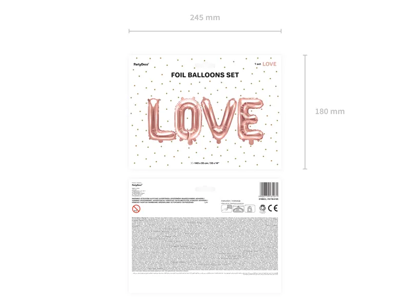 Balon Folie Aluminiu Love Rose Gold 140x35cm FB17M-019R [3]