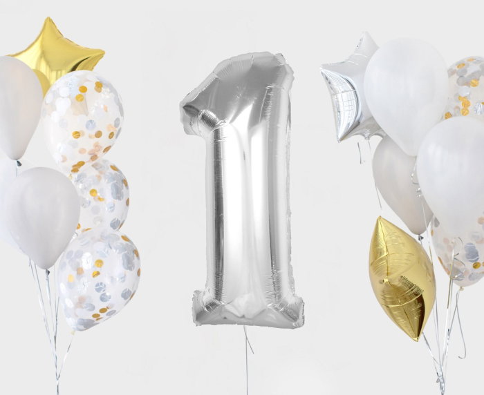 Balon Folie Cifra 1 Argintiu 92cm GoDan [1]