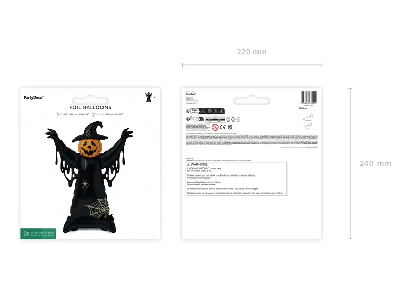 Balon Folie Aluminiu Standing Scarecrow XXL 111.5x152 cm Black FB425 [7]