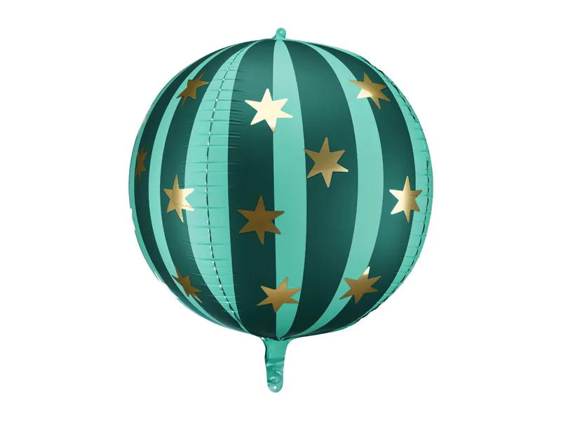 Balon Folie Sferă Verde Mat cu Stele Aurii 50cm FB243-012 [1]