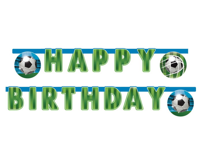 Banner Hârtie Happy Birthday Fotbal 200cm [1]