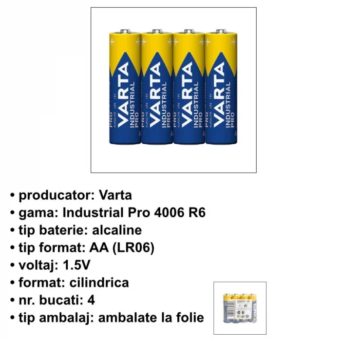 Baterii Varta Industrial Pro AA 1.5V 4/Set 35655 [3]