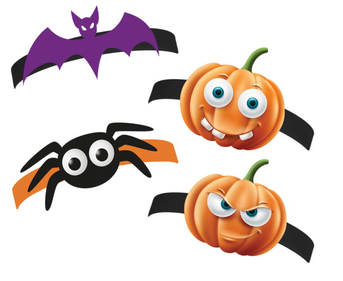 BENTITA HARTIE CU ELASTIC HALLOWEEN BOO 4/SET RV-OBOO [1]