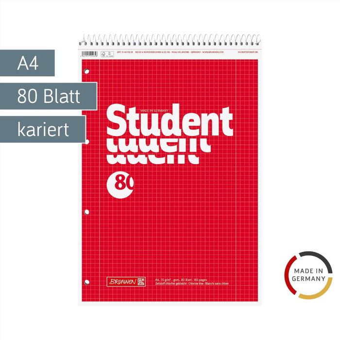 Bloc Notes A4 Spira Sus Perforatii 80 File Brunnen [2]