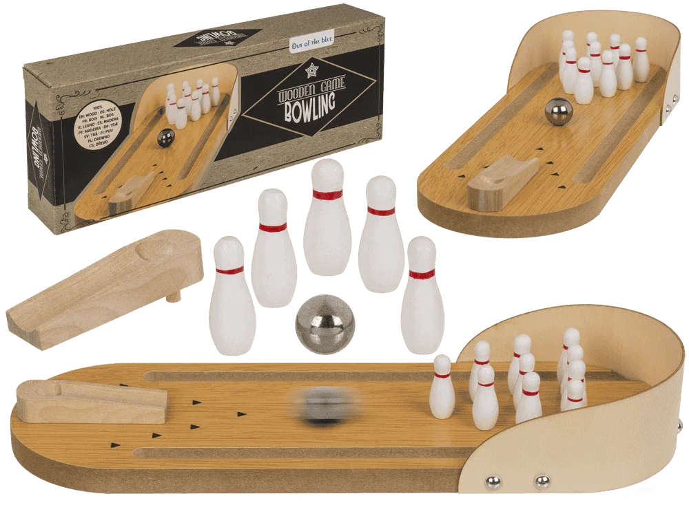 JOC DE MASA DIN LEMN, BOWLING, CU 1 BILA SI 10 POPICE 63/3067 [1]
