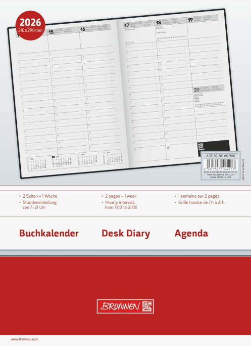 AGENDA DATATA SAPTAMANAL BRUNNEN A4 2026 BALACRON NEGRU 78160906 [4]