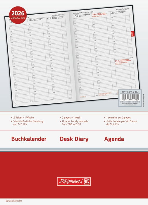 AGENDA DATATA SAPTAMANAL BRUNNEN A4 2026 NEGRU METALIC 76361906 [4]