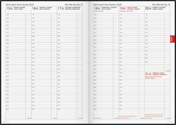 AGENDA DATATA SAPTAMANAL BRUNNEN A4 2026 NEGRU METALIC 76361906 [3]