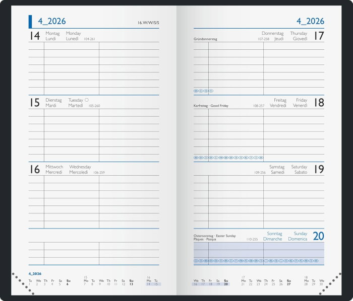 AGENDA DATATA SAPTAMANAL BRUNNEN A6 2026 ALBASTRA 75661036 [3]