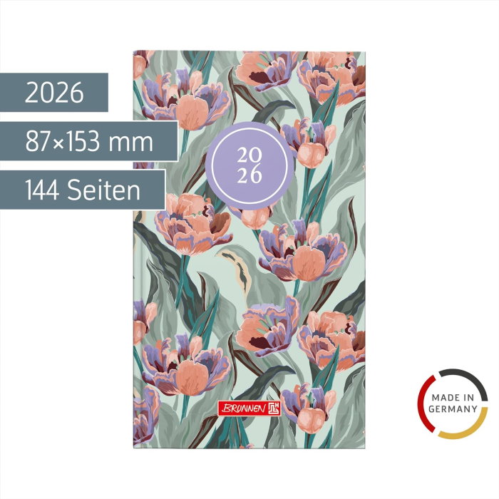 AGENDA DATATA SAPTAMANAL BRUNNEN A6 2026 MODEL FLORAL 75615026 [2]