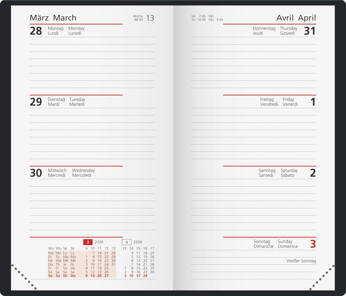 AGENDA DATATA SAPTAMANAL RIDOIDE A6 2026 COPERTA PP NEAGRA 16922906 [3]
