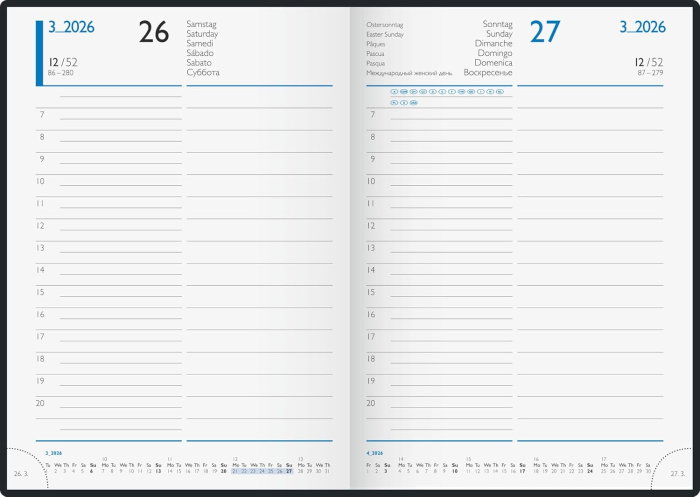 AGENDA DATATA ZILNIC ARABESQUE A5 2026 PRESTIGE ALBASTRU 79833906 [3]