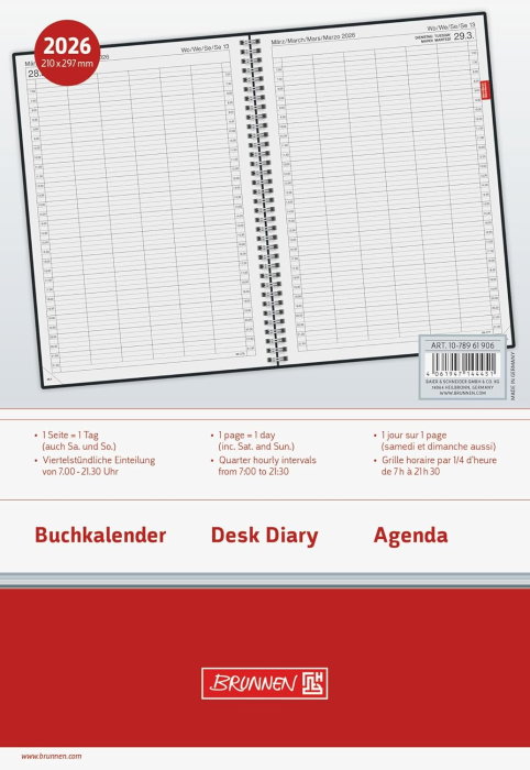 AGENDA DATATA ZILNIC BRUNNEN A4 2026 PP SPIRA GRI METALIC 789619066 [4]