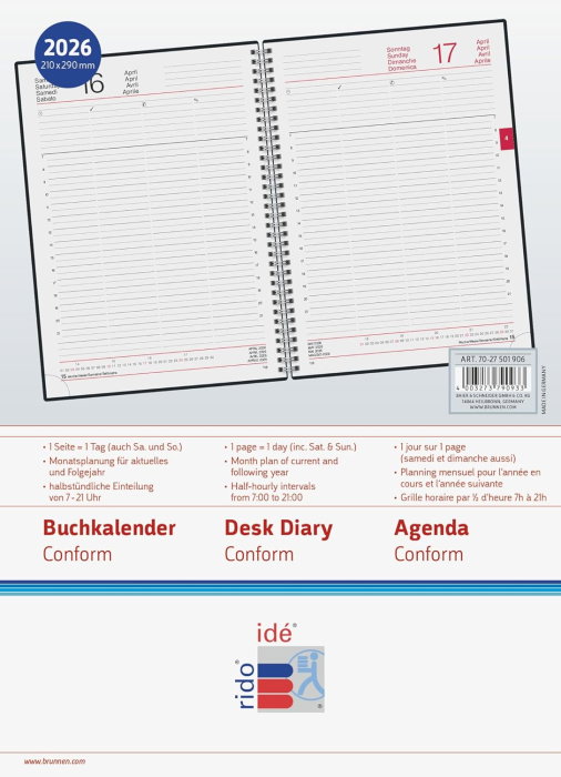 AGENDA DATATA ZILNIC CONFORM A4 2026 SPIRA NEGRU 27501906 [4]