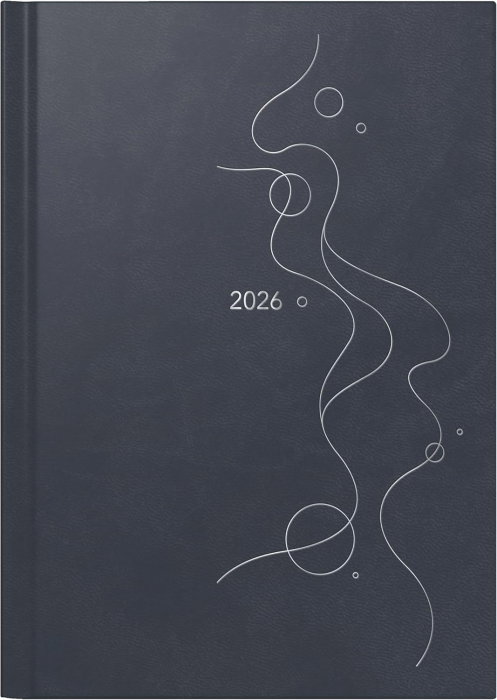 AGENDA DATATA ZILNIC MENTOR A5 2026 ALBASTRU INCHIS BUBBLES 26026806 [1]