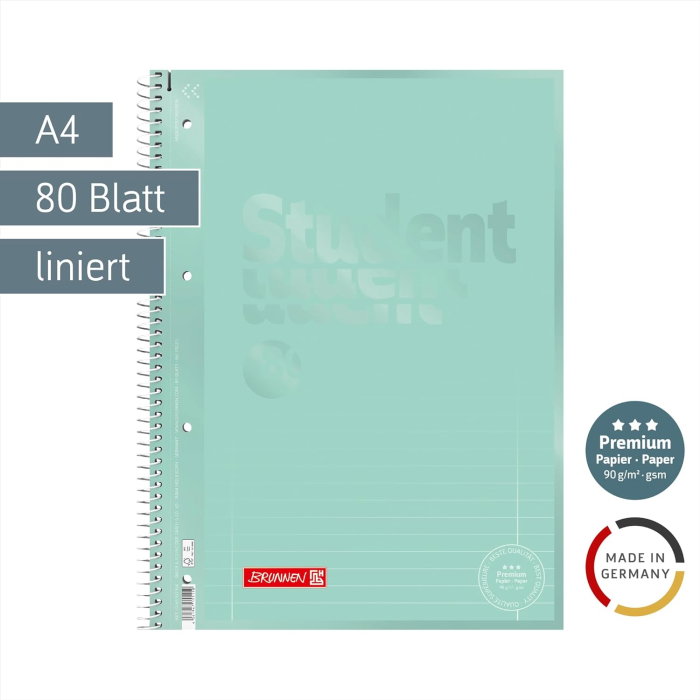 CAIET A4 80F SPIRA SI PERFORATII VERDE MENTA COLOR CODE LINII 69927154 [2]