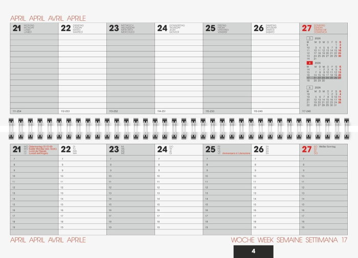 PLANNER BRUNNEN SAPTAMANAL 2026 11*30CM SPIRA ALBASTRU 77261036 [3]