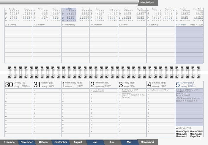 PLANNER BRUNNEN SAPTAMANAL AC-TERMINER 2026 10.5*30.7CM PIELE ECOLOGICA NEGRU 31702906 [3]