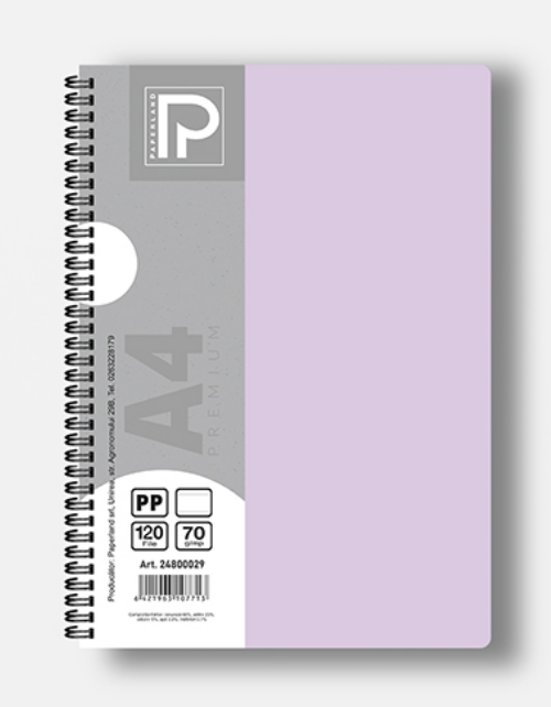 Caiet A4 120 File 70g Linii Spiră Dublă Copertă Plastic 24800029 [6]