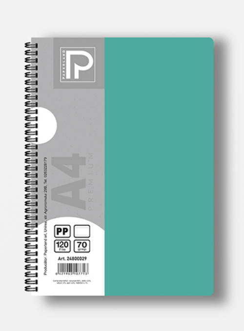 Caiet A4 120 File 70g Linii Spiră Dublă Copertă Plastic 24800029 [9]
