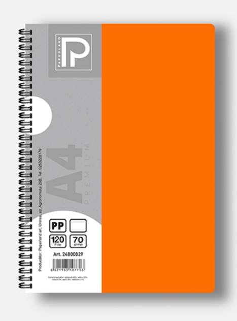 Caiet A4 120 File 70g Linii Spiră Dublă Copertă Plastic 24800029 [3]