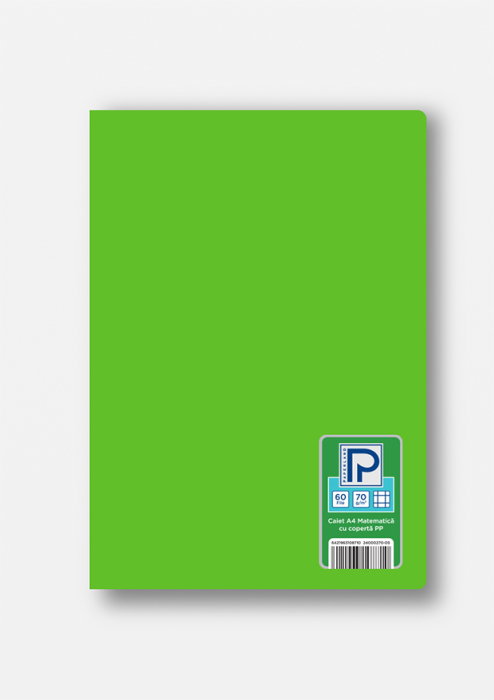 Caiet A4 60 File Pătrățele Copertă Plastic Verde [1]