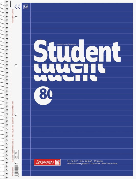 Caiet A4 Brunnen Student Spira Liniat Albastru 1069941 [1]