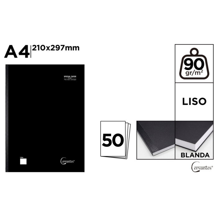 Caiet A4 IPB 50F 90g Negru Velin CE011 [1]