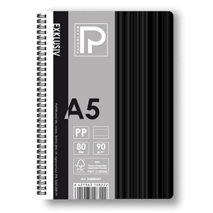 Caiet A5 80 File 90g Copertă Plastic Spirală [3]