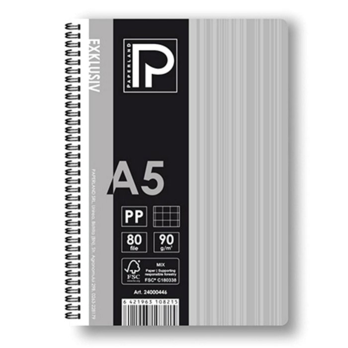 Caiet A5 80 File Pătrățele Copertă Plastic Paperland Exklusiv - ipb.ro [3]