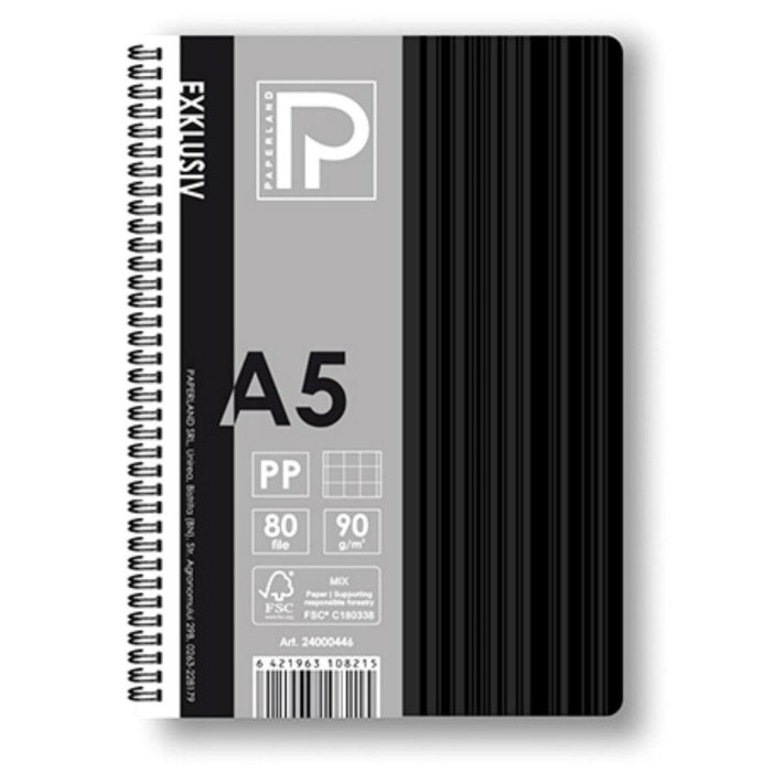 Caiet A5 80 File Pătrățele Copertă Plastic Paperland Exklusiv - ipb.ro [2]