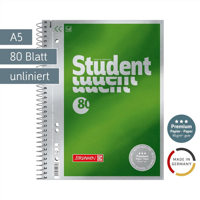 Caiet A5 Spira Perforatii 80 File Velin Brunnen [3]