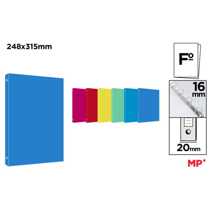 Caiet Mecanic A4 PP 2cm 4 Inele Culori Asortate PC882 [1]