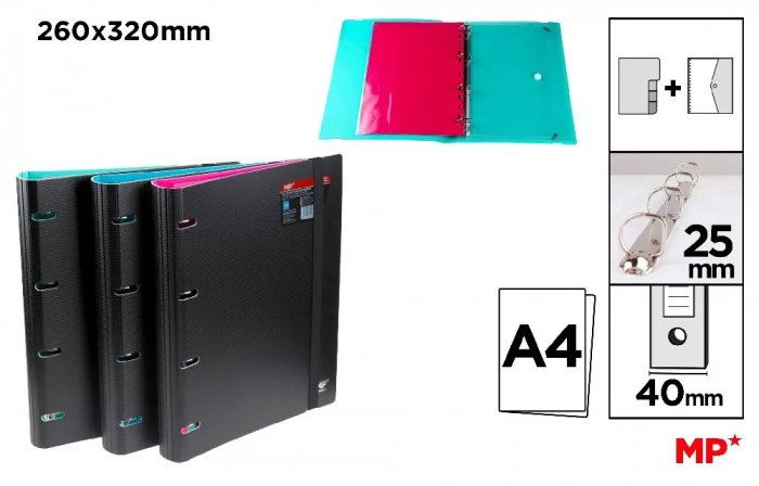 CAIET MECANIC IPB A4 2.5CM 4 INELE CU SEPARATOARE SI MAPA DOCUMENTE PC474-1 [1]