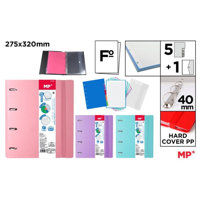 CAIET MECANIC IPB B4 4CM 4 INELE, 5 SEPARATOARE, MAPA DOCUMENTE, REZERVA, PASTEL PC478-1 [1]