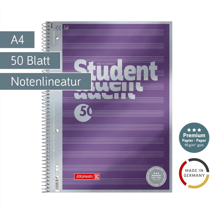 Caiet Muzica A4 Spira Perforatii 50 File Brunnen [2]